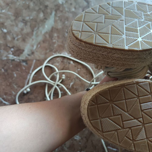 Platform sandals nude beige size 37 new
