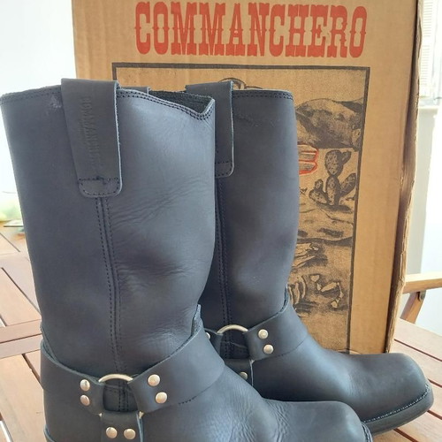 Commanchero 611 black leather men's square boots size 41 like new