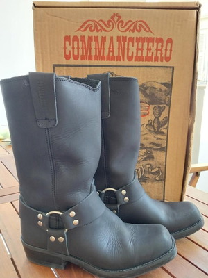 Commanchero 611 black leather men's square boots size 41 like new