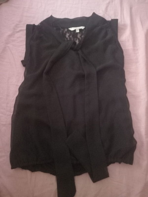 Women's blouse with lace back, black, like new, sizes M and L