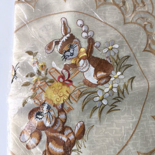 Easter tablecloth new beige color with bunny designs