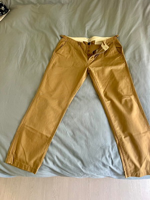 Nautica Hampton Beach chino trousers used, size 38, camel/khaki