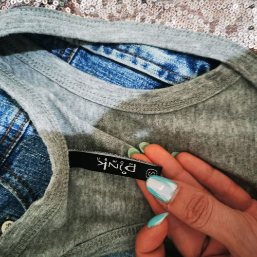 Denim mini skirt low waist like new, blue