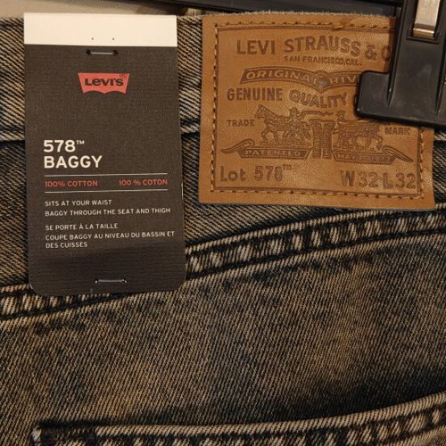 Levi's 578 Baggy Jeans new, grey brown faded color, size 32