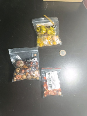 Various beads pack yellow, brown and orange