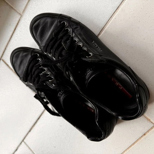 Prada men's sneakers black used, leather, size 42.5