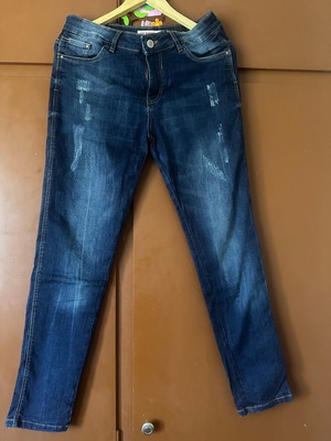 Pink Woman slim women's jeans like new, blue with fading