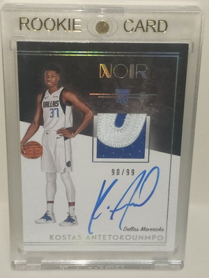 Κάρτα Kostas Antetokounmpo Panini Noir Blue Color Rookie με υπογραφή σαν καινούργια