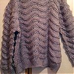  Γυναικείο διάτρητο πουλόβερ Doca σε γκρι χρώμα, Large/Extra Large