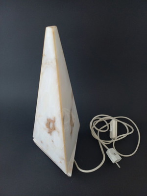 Alabaster pyramid table lamp used