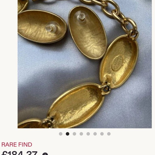 Vintage 80s set necklace and clip earrings Maxine Denker like new, gold tone