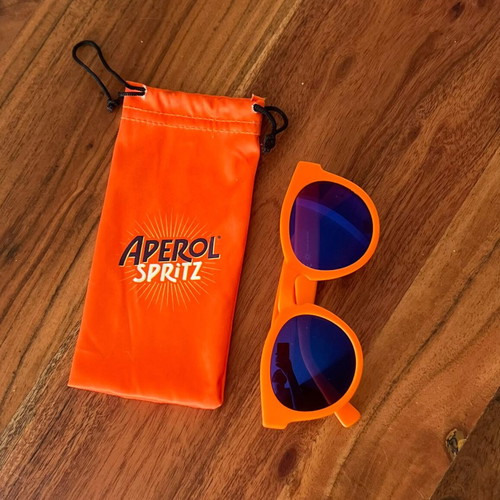 Aperol Spritz Sunglasses new, orange frame with blue lenses