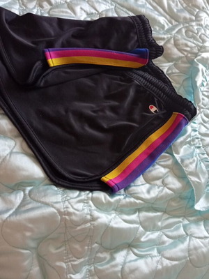 Champion shorts size S like new, black with multicolor stripes