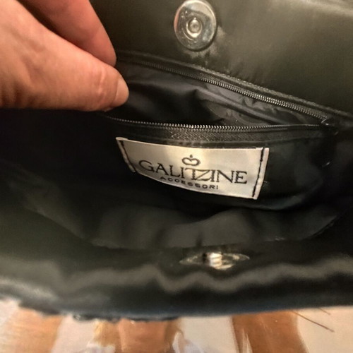 Evening black fabric handbag like new with small sequins