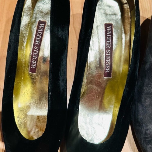 Walter Steiger suede ballerina shoes gray and black like new, 2 pairs