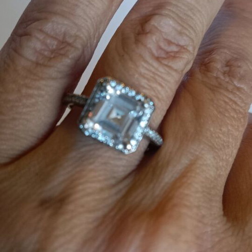 Silver 925 solitaire ring square 19 mm like new
