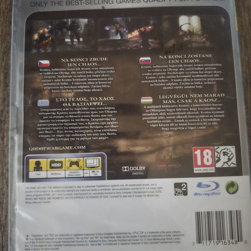 God of War 3 Platinum Edition PS3 game, excellent condition