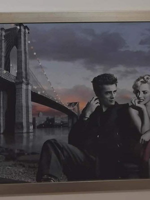 Canvas print painting like new with Marilyn Monroe and James Dean