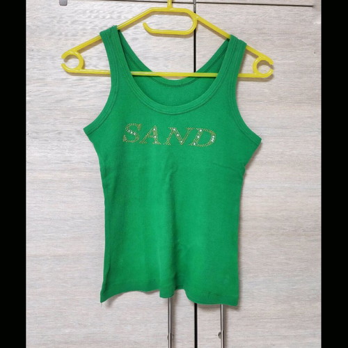 Esprit sleeveless top with rhinestones, like new, green and silver, size S/M