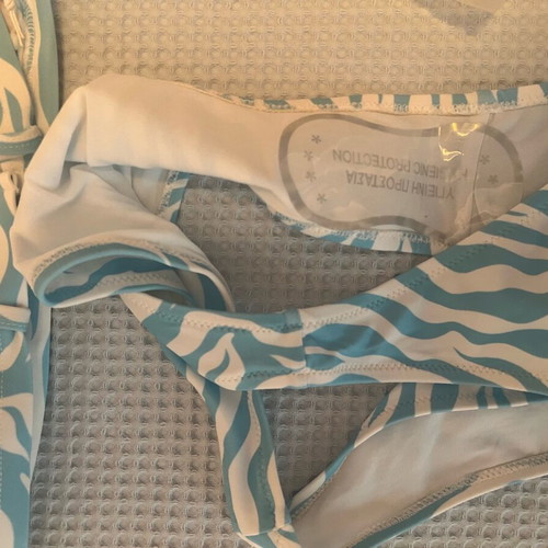 Zebras & Libras bikini new, white and blue