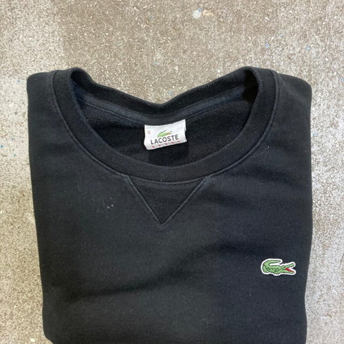 Lacoste sweater black size L, preppy minimalist style