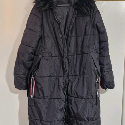 Long waterproof jacket used, black, size Large