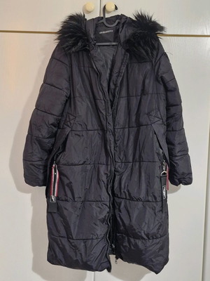 Long waterproof jacket used, black, size Large