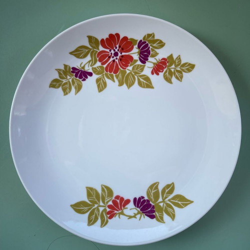 Vintage plates and platter with appetizer stand Ionia used, set of 12 pieces