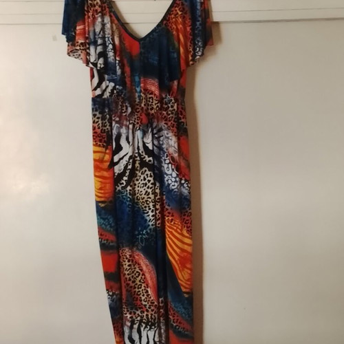 Long dress with animal print, Greek manufacture