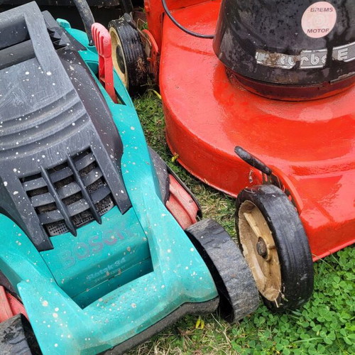 Electric lawn mowers used, two with functional issues