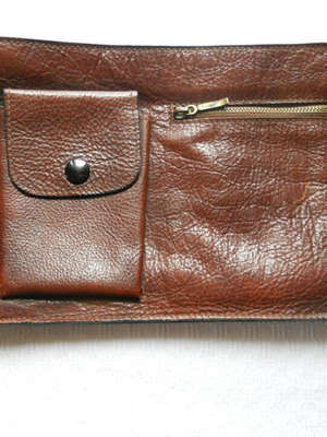 Vintage δερμάτινο τσαντάκι χειρός σαν καινούργιο, καφέ