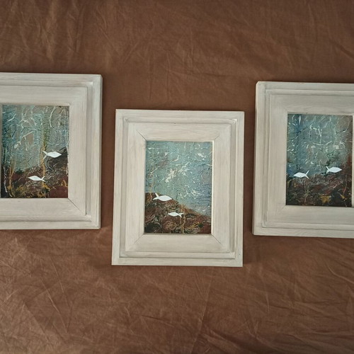 Esta Makraki original paintings, 30x26 cm, set of 3