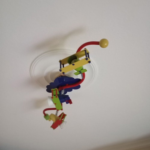 Children's ceiling light like new with cloud and airplanes in bright colors