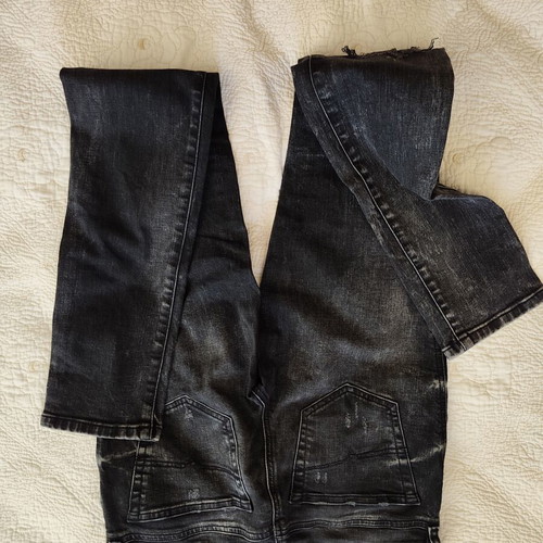 Diesel skinny low waist jeans used, black with rips