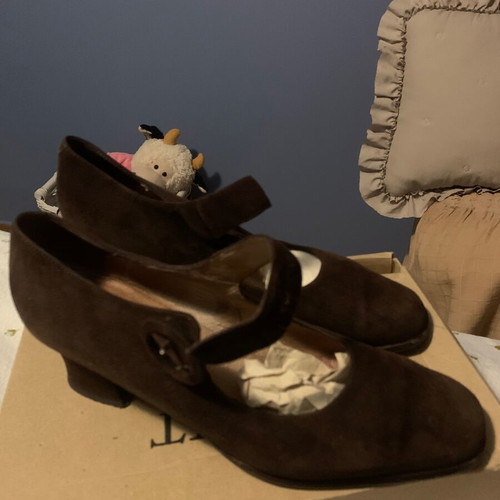 Next suede brown shoes like new, size 39 with strap