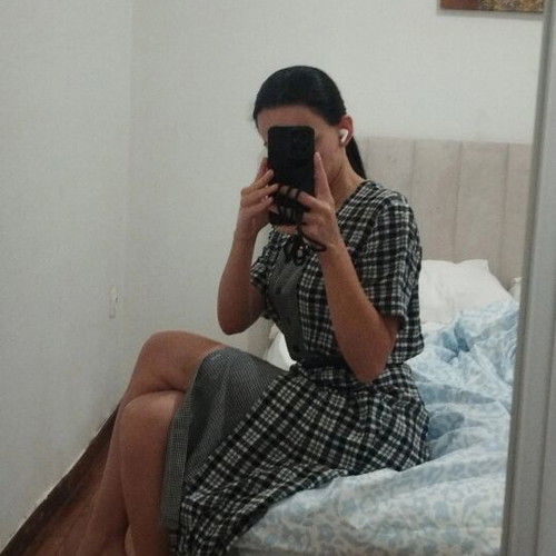 Midi dress checked vintage style, like new, black and grey