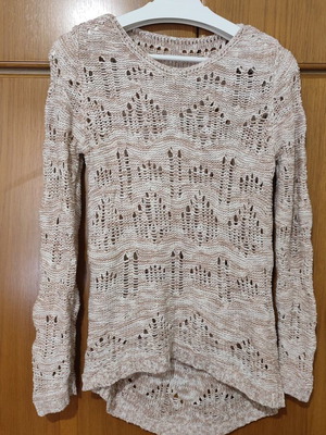 Blouse like new, size S, white and pink