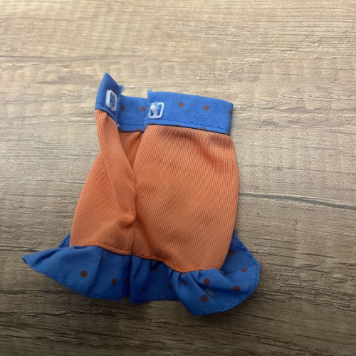 Vintage Barbie Mattel Skirt 80s/90s orange with blue ruffles like new