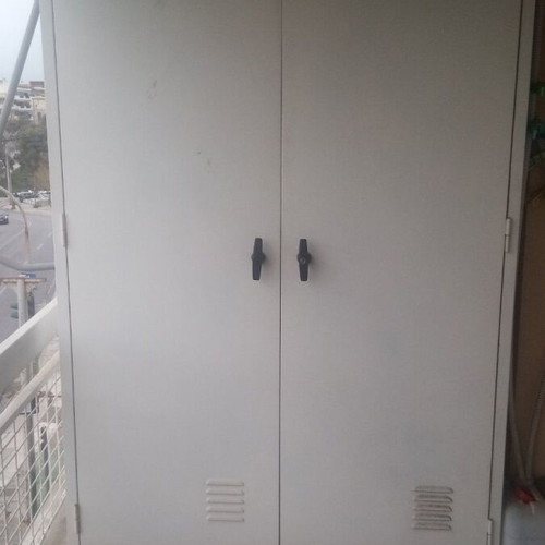 Metal cabinet for balcony like new, white with two doors