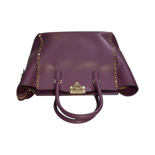 Valentino Garavani Rockstud Small Tote bag like new, plum purple leather