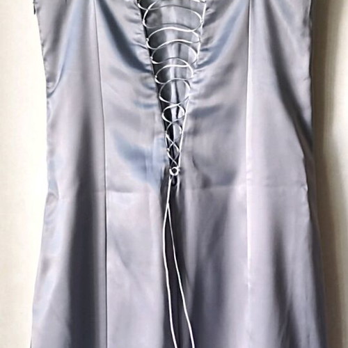 Dress with shiny silver fabric like new, small-medium
