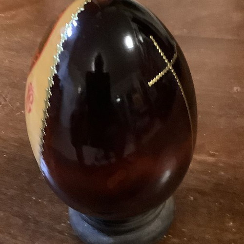 Handmade Wooden Decorative Egg with Jesus Christ Pantokrator Image like new