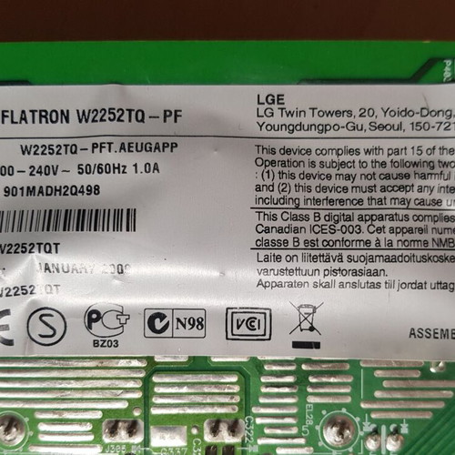 Πλακέτα τροφοδοσίας LG EADP-42AF B EAY38280101 μεταχειρισμένη
