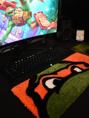 Χειροποίητο Michelangelo Keyboard Rug καινούργιο, εμπνευσμένο από Teenage Mutant Ninja Turtles