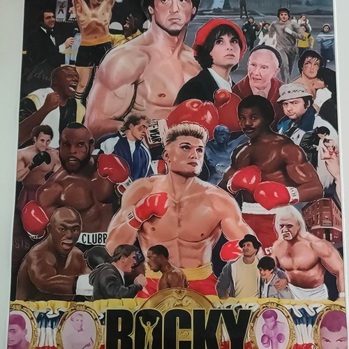 Rocky silk screen printing like new, collectible movie art