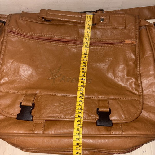 Vintage Aventis laptop bag shoulder briefcase, like new, brown