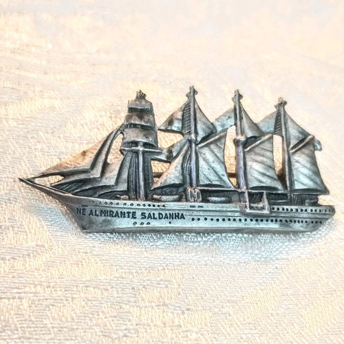 Almirante Saldanha Sterling Silver Brooch used, antique