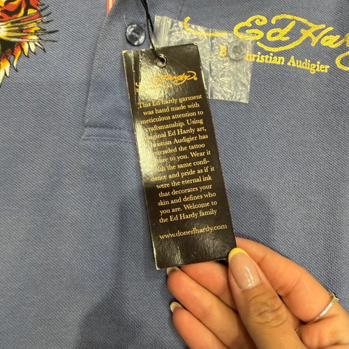 Ed Hardy Polo shirt new with tag, blue, size S