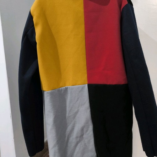 Colorful women's coat like new with pattern, size S/M