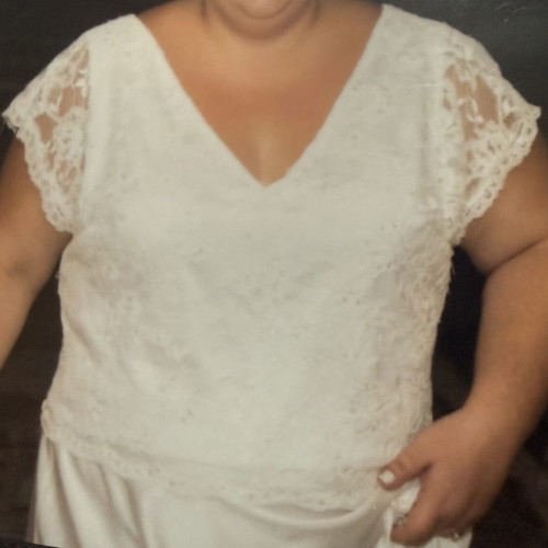 Wedding dress white handmade like new, plus sizes 5XL-6XL, two pieces
